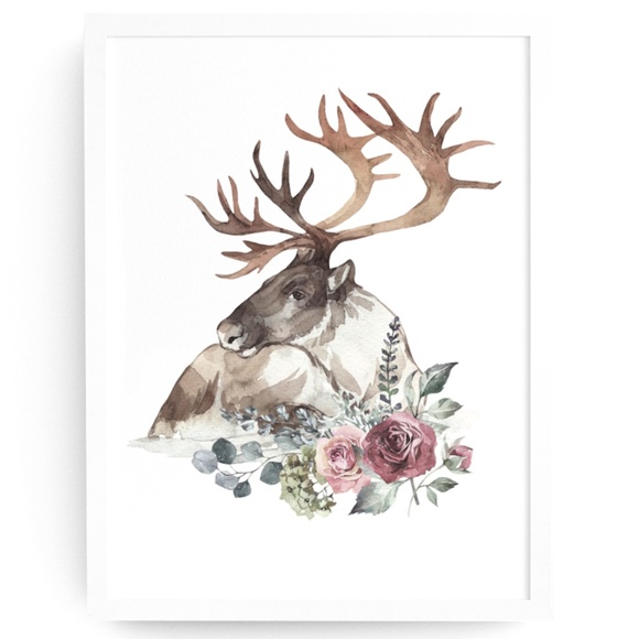 Other - Moose Elk Deer Watercolor Wall Art Print Poster UNFRAMED